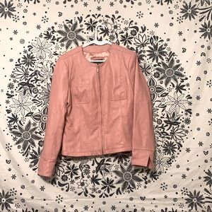 Leather pink jacket